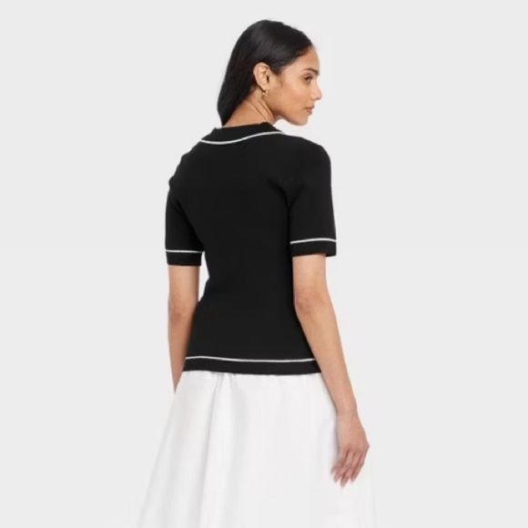EUC | a new day Polo Knit Top with White Trim - Picture 3 of 11